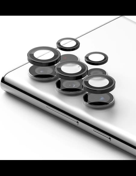 Edzett üveg Ringke fényképezőgép lencse keret üveg Samsung Galaxy S22 Ultra Fekete