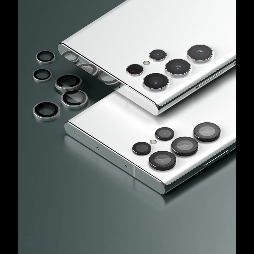 Edzett üveg Ringke fényképezőgép lencse keret üveg Samsung Galaxy S22 Ultra Fekete - 2