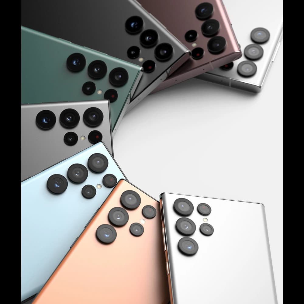 Edzett üveg Ringke fényképezőgép lencse keret üveg Samsung Galaxy S22 Ultra Fekete - 5