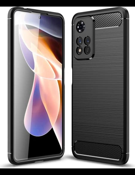 Etui Tech-Protect TPUCarbon Redmi Note 11 Pro+ Plus 5G Fekete