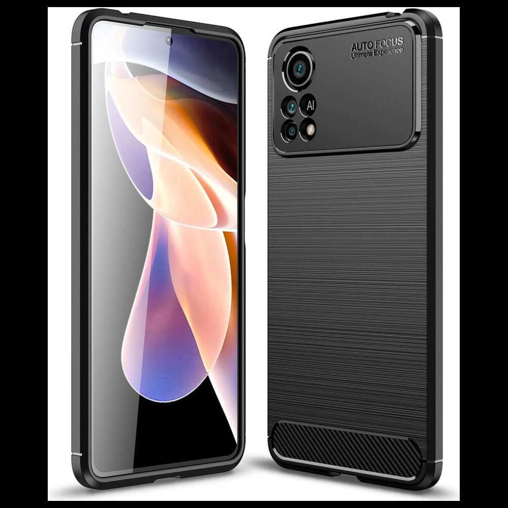 Etui Tech-Protect TPUCarbon POCO X4 Pro 5G Černé