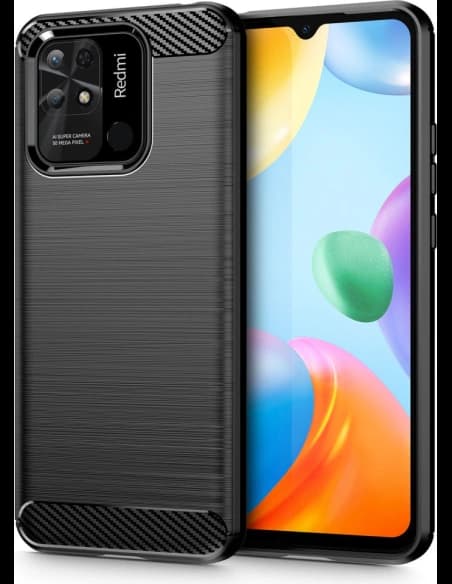 Etui Tech-Protect TPUCarbon Redmi 10C Fekete