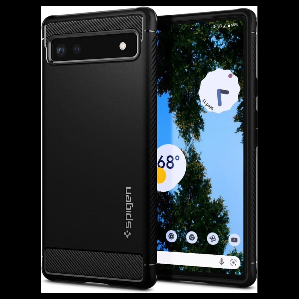 Case Spigen Rugged Armor Google Pixel 6a Matt Schwarz - 1