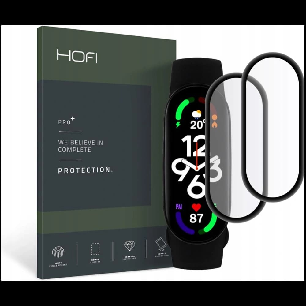 Sticlă hibridă Hofi Hybrid Pro+ Xiaomi Mi Band 7 Black [2 PACK] - 1