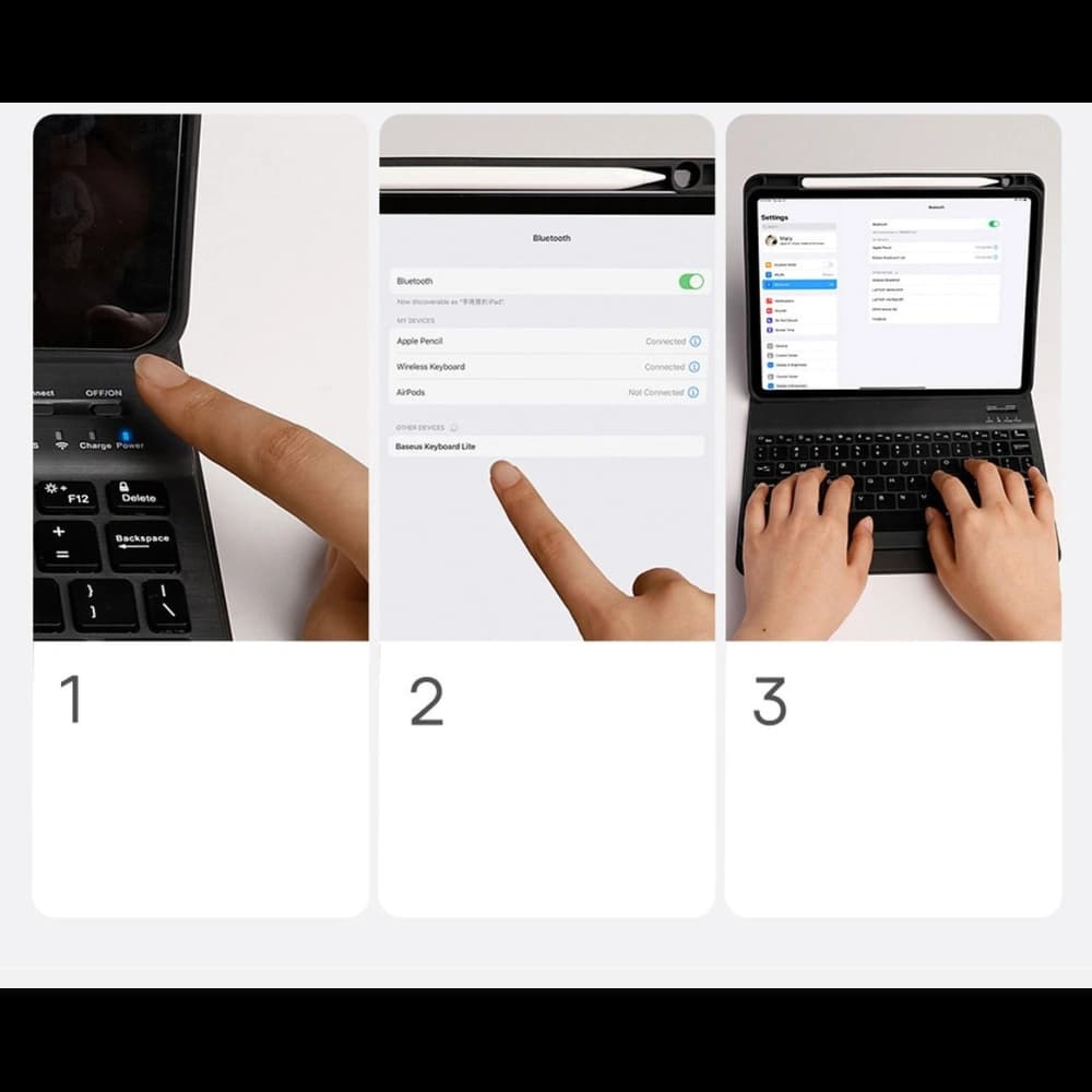 Hülle mit Tastatur Baseus Brilliance Apple iPad Pro 11 2018/2020/2021 (1., 2. und 3. Generation) schwarz - 25