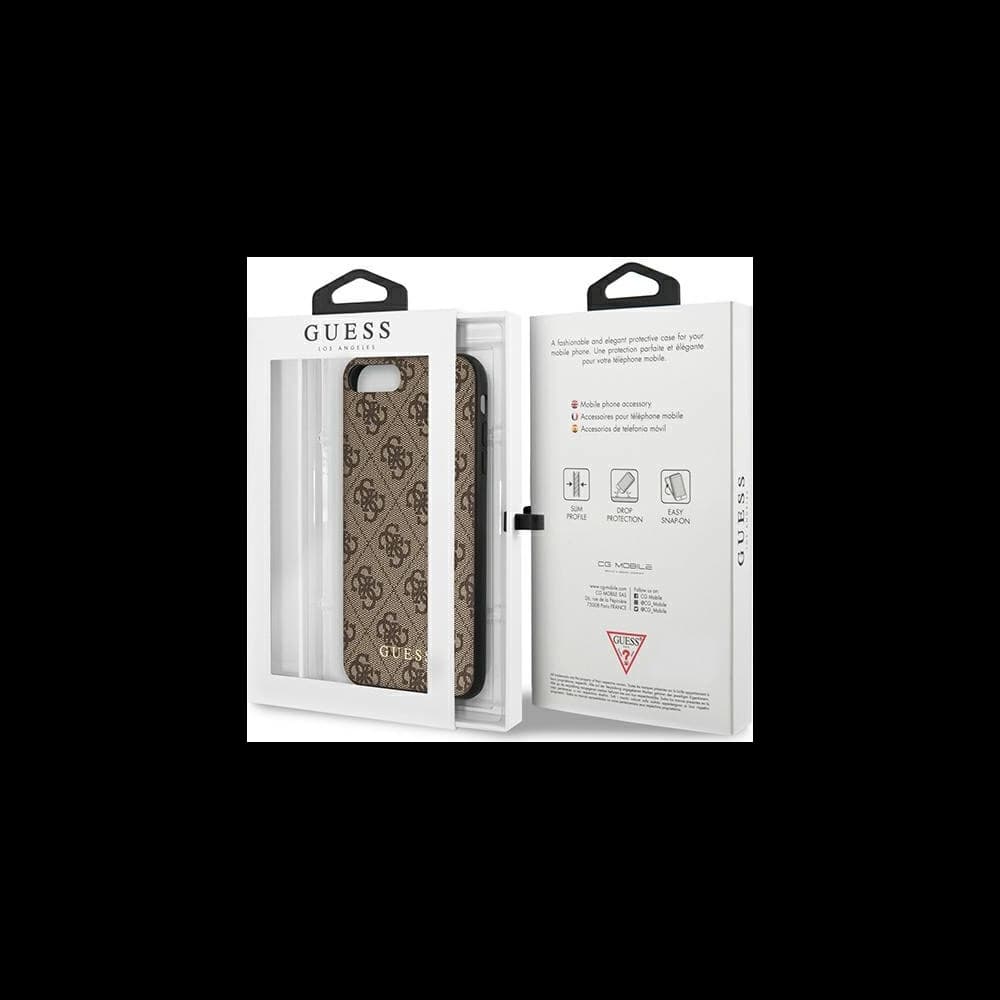 Guess GUHCI8LG4GFBR Apple iPhone 8/7 Plus brown hard case 4G Metal Gold Logo - 7