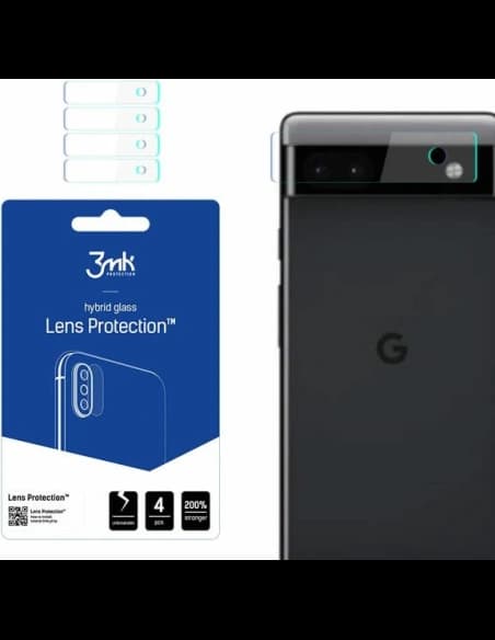 Szkło hybrydowe na obiektyw aparatu 3MK Lens Protection Google Pixel 6a [4 PACK]