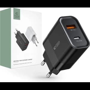 Hálózati töltő Tech-Protect C30W 2-portos hálózati töltő PD 30W QC 3.0 fekete