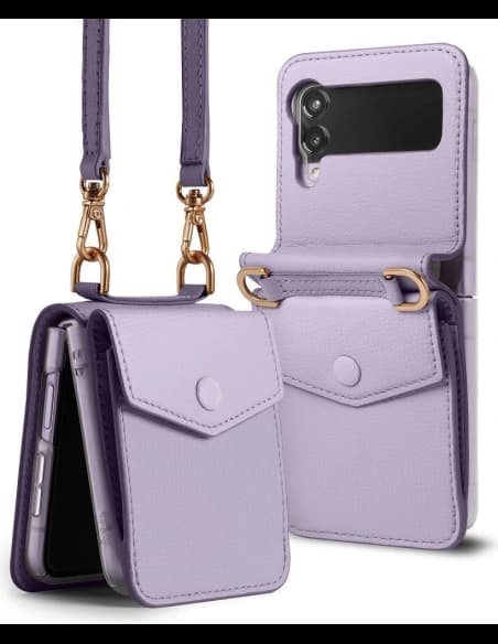 Hülle Ringke Folio Signature Card Pocket Samsung Galaxy Z Flip 3 Light Purple