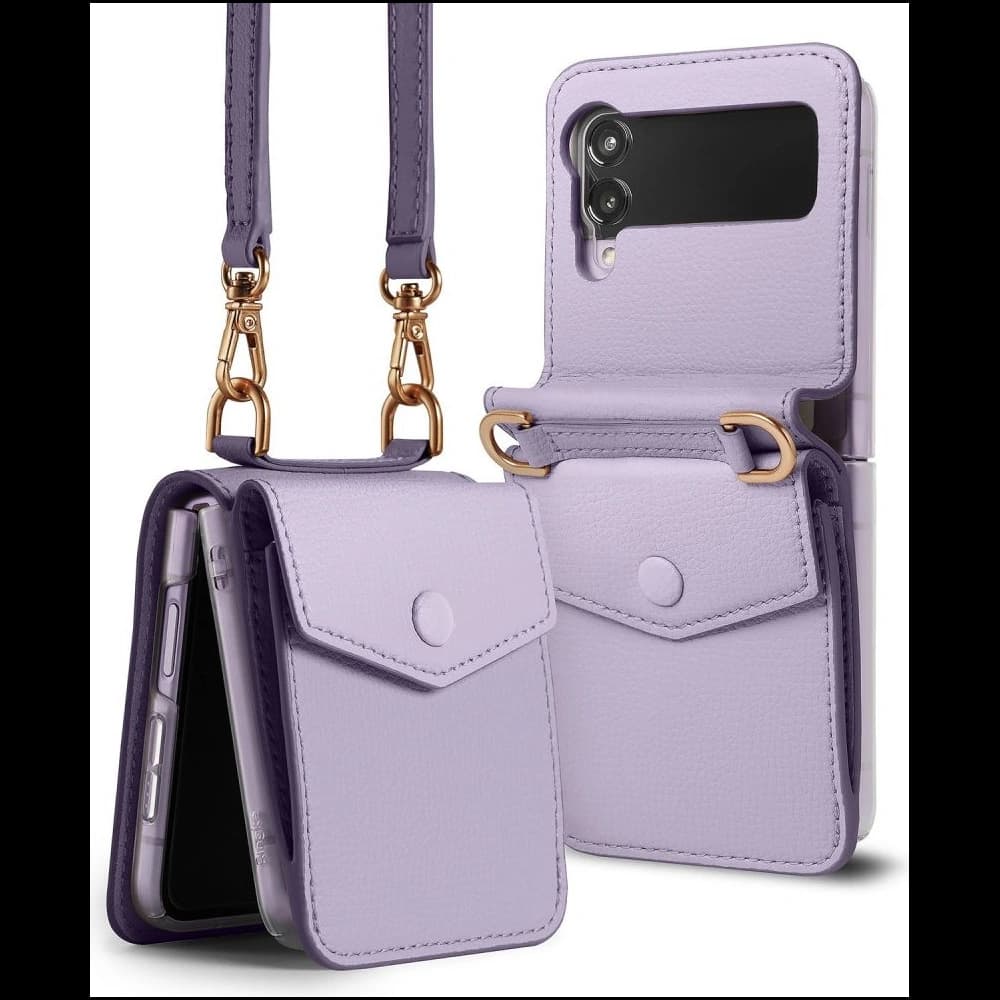 Hülle Ringke Folio Signature Card Pocket Samsung Galaxy Z Flip 3 Light Purple - 1