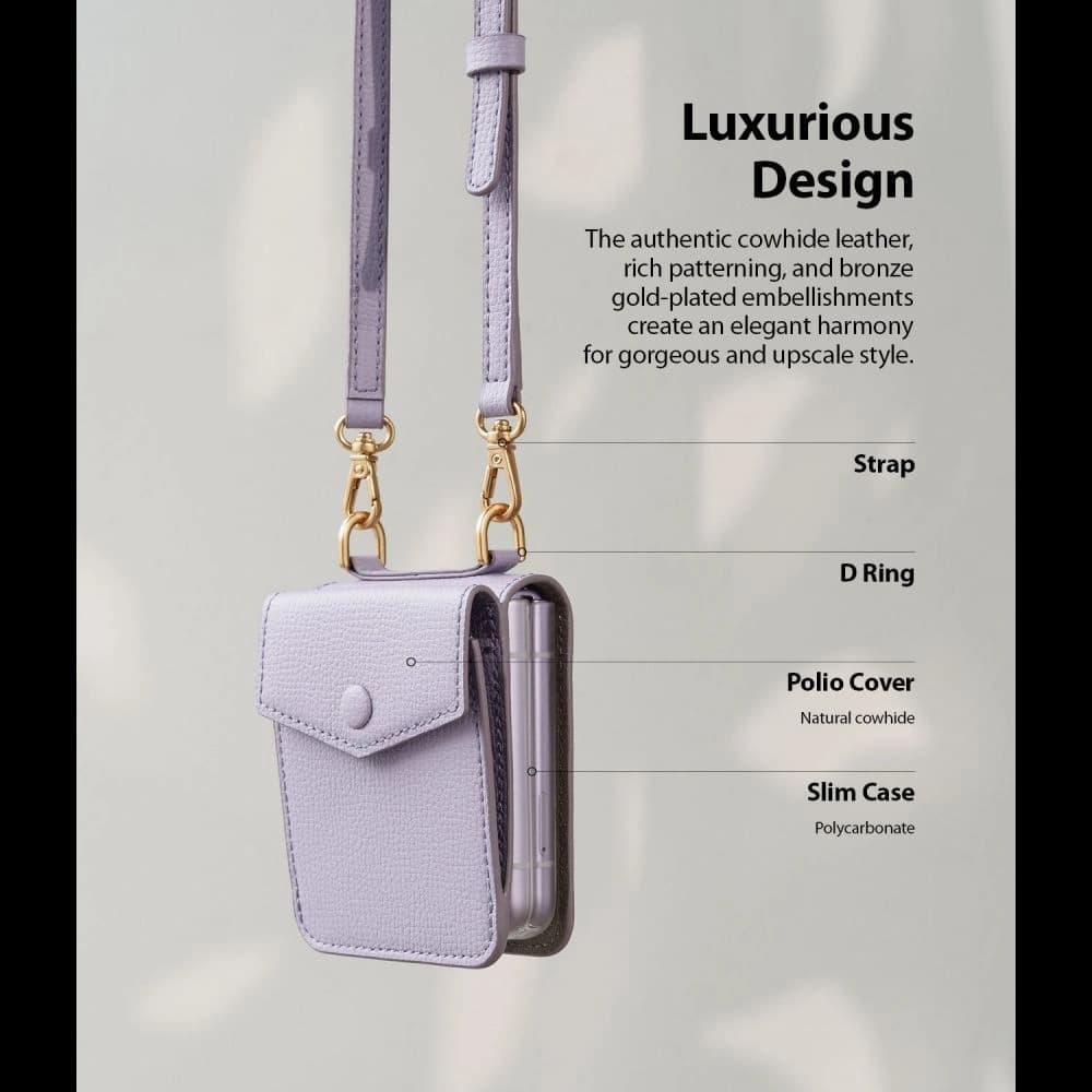 Hülle Ringke Folio Signature Card Pocket Samsung Galaxy Z Flip 3 Light Purple - 5