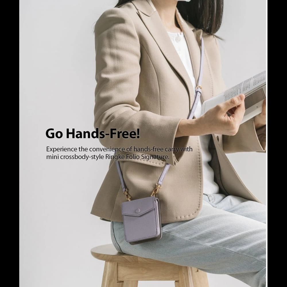 Hülle Ringke Folio Signature Card Pocket Samsung Galaxy Z Flip 3 Light Purple - 7