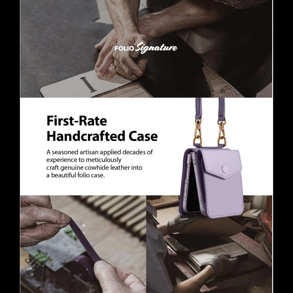 Hülle Ringke Folio Signature Card Pocket Samsung Galaxy Z Flip 3 Light Purple - 8