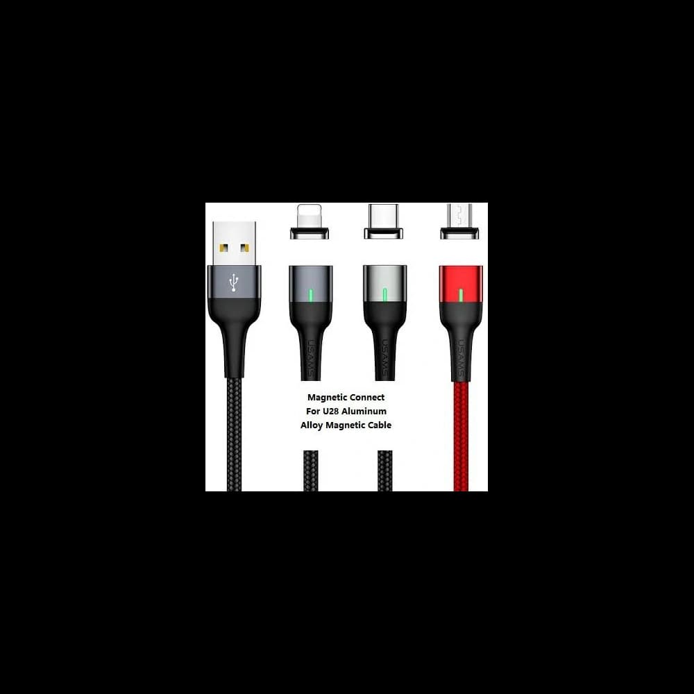 USAMS Adapter Magnetic U28 microUSB bulk silver SJ325MCTA - 4