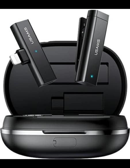 Microfonul lavalier wireless USAMS ENC 2.4G, model ZB244MKF01, cu Lightning.