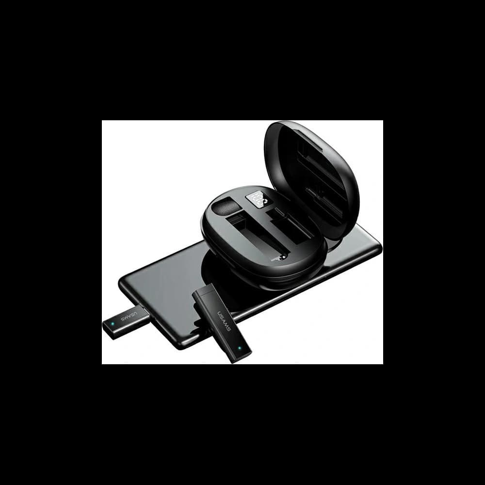 Microfonul lavalier wireless USAMS ENC 2.4G, model ZB244MKF01, cu Lightning. - 2