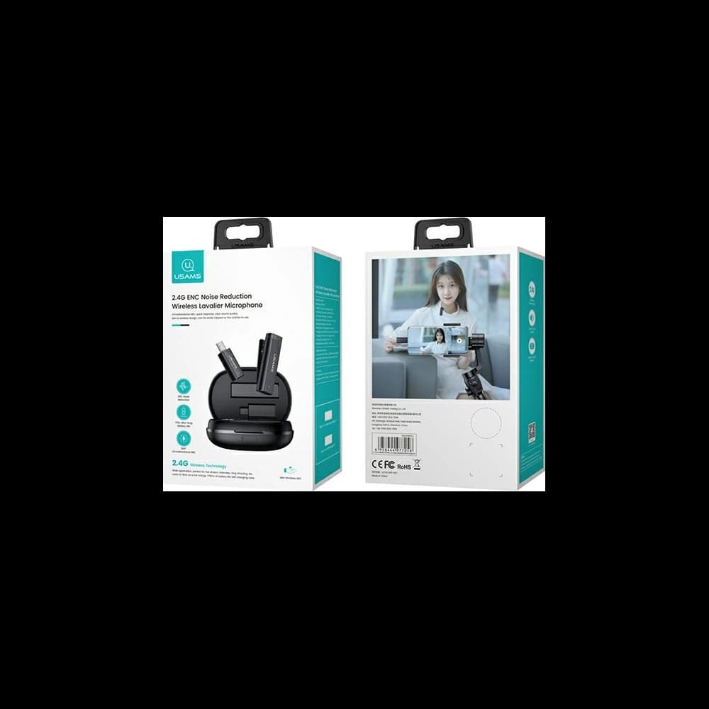 Bezdrátový klopový mikrofon USAMS ENC 2.4G Wireless Lavalier Microphone USB-C ZB243MKF01 - 10