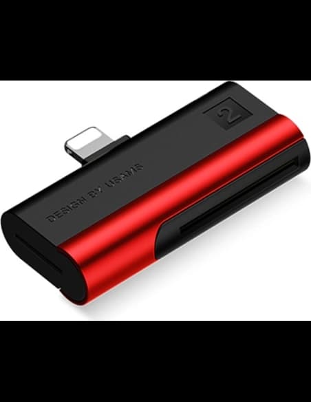 USAMS Card Reader SD/microSD Lightning red SJ430DKQ02 (US-SJ430)