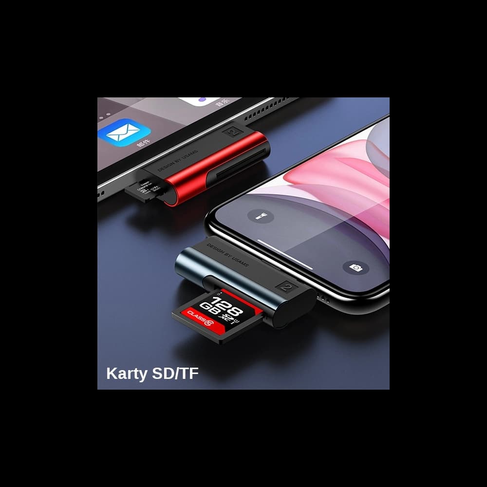 USAMS Card Reader SD/microSD Lightning red SJ430DKQ02 (US-SJ430) - 2