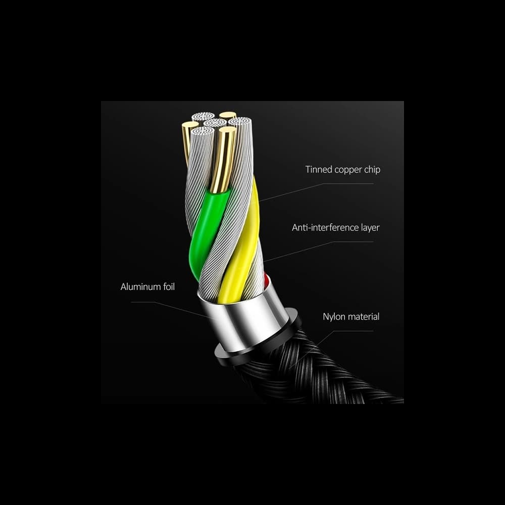 USAMS U19 geflochtenes Kabel USB 3.0 Micro USB B für externe Festplatte 1m schwarz SJ272USB01 - 5