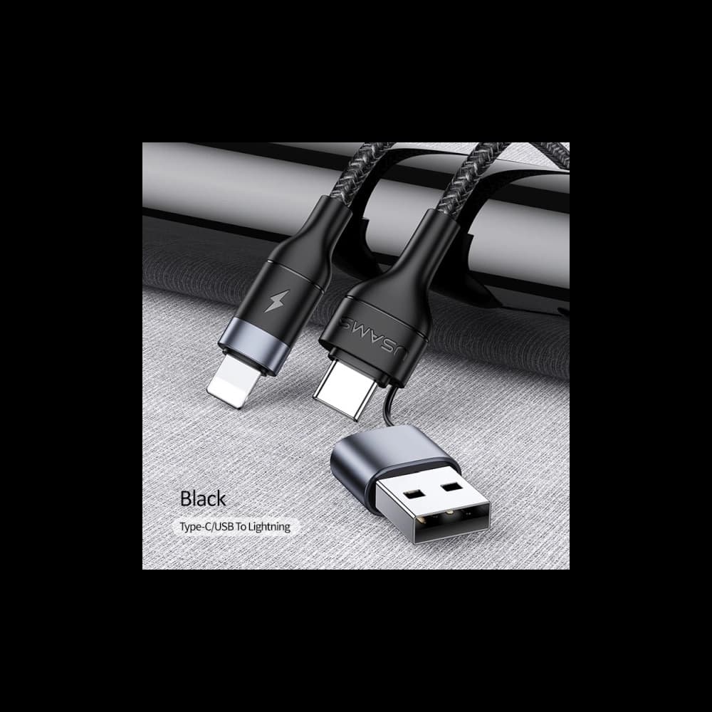 USAMS Nylon Cable U31 USB-C/USB - Lightning 30W PD Fast Charge black SJ404USB01 (US-SJ404) - 3