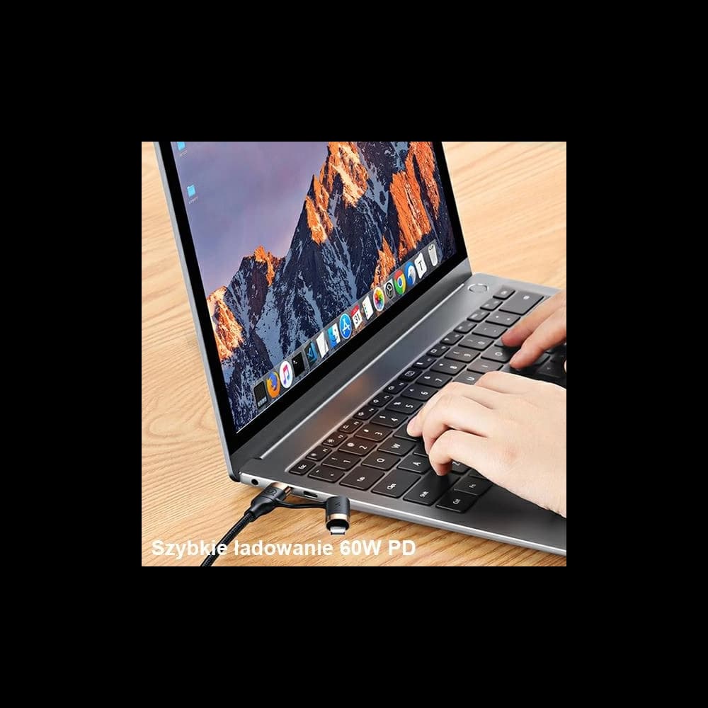 Kabel pletený USAMS U62 2xUSB-C/USB-A/lightning 1,2m PD Fast Charge černý/black SJ483USB01 - 4