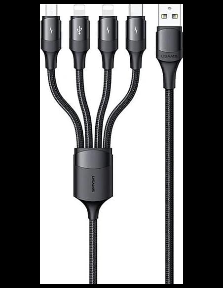 Kabel geflochten USAMS U73 4w1 1.2m 3A Schnellladung (2xlightning/microUSB/USB-C) SJ516USB01