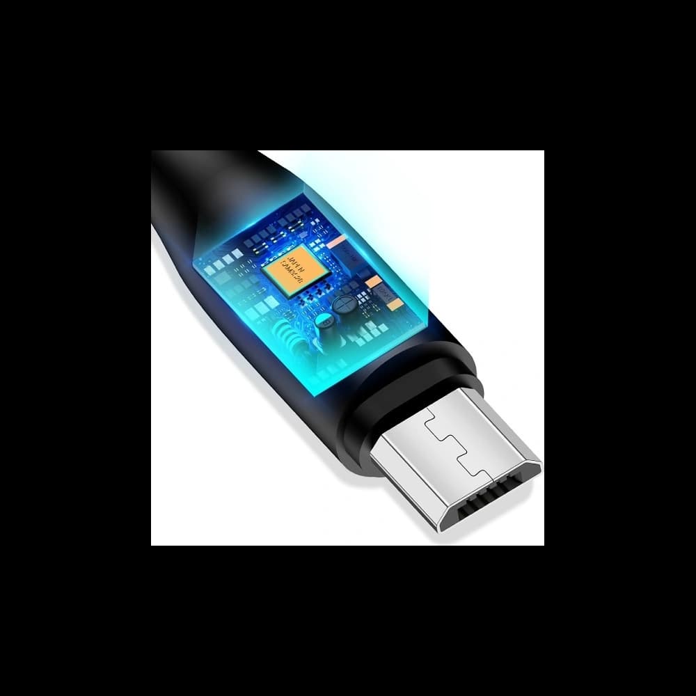 USAMS U18 microUSB 2A Gyors Töltő Kábel 1m fekete/SJ268USB01 - 2