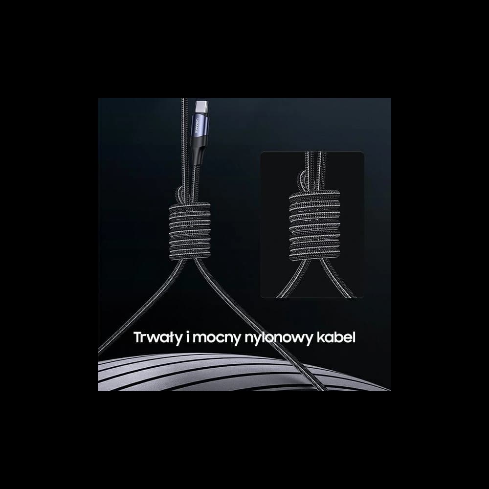 Kabel USAMS U71 USB-C/Lightning auf USB-C 1,2m 100W PD Fast Charge schwarz SJ550USB01 - 7