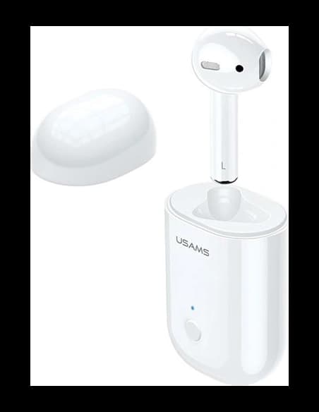 Sluchátko USAMS Bluetooth 5.0 LB Series + dokovací stanice bílá/white BHULB01