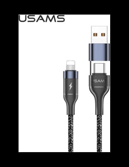 Cablu împletit USAMS U31 USB-C/USB la lightning 30W PD Încărcare rapidă negru/SJ404USB01