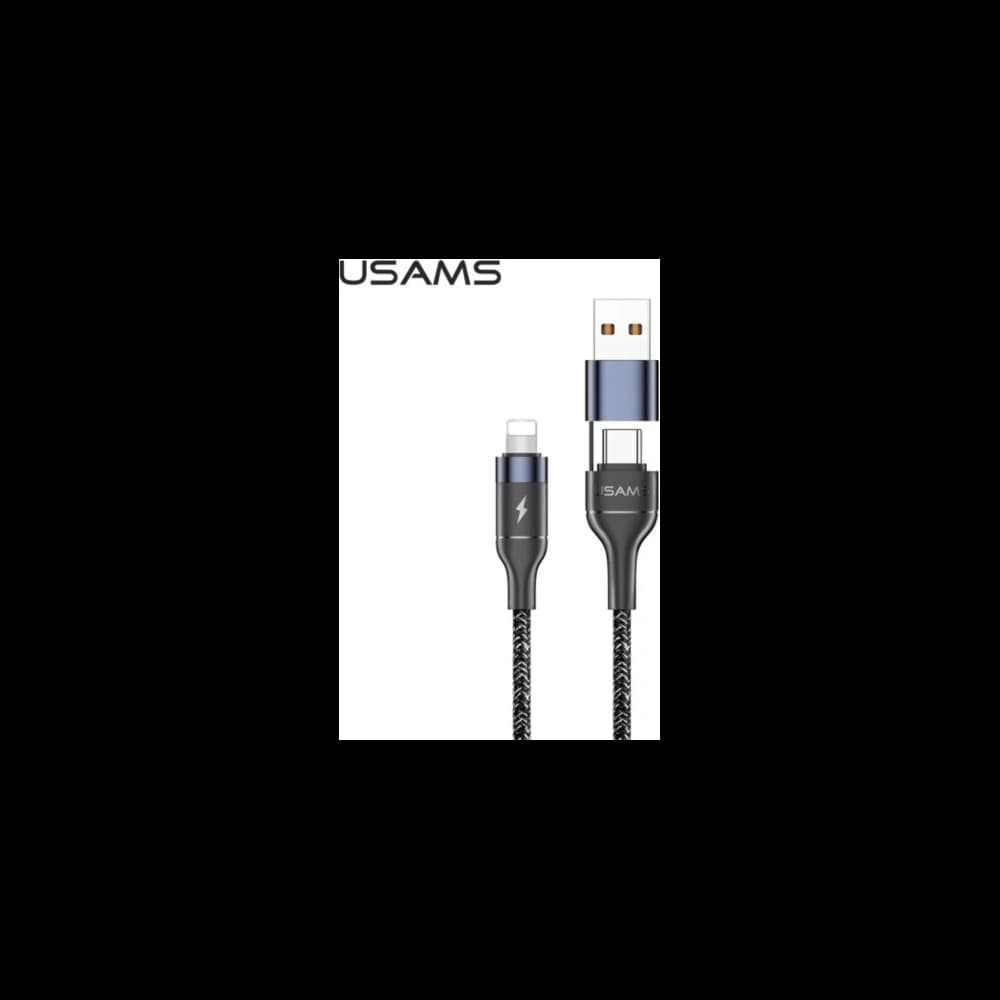 USAMS Nylon Cable U31 USB-C/USB - Lightning 30W PD Fast Charge black SJ404USB01 (US-SJ404) - 1