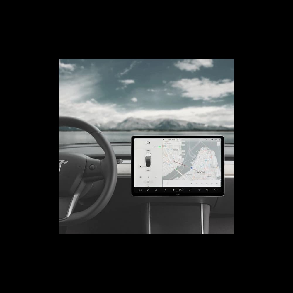 Matt védőfólia Moshi iVisor AG Tesla Model 3/Y (fekete keret) - 1