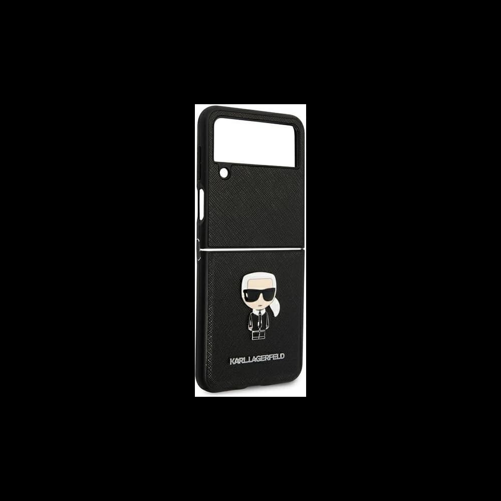 Etui Karl Lagerfeld KLHCZF4IKMSBK Samsung Galaxy Z Flip 4 negru/black book Saffiano Ikonik Metal - 4