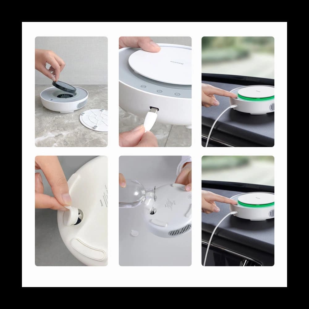 Baseus odorizant auto cu funcție de umidificare negru - 16