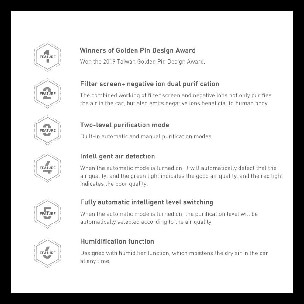 Baseus odorizant auto cu funcție de umidificare negru - 19