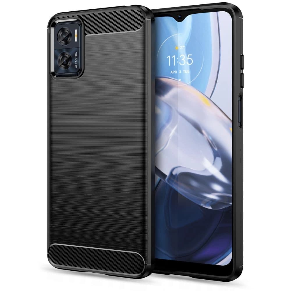Case Tech-Protect TPUCarbon Motorola Moto E22/E22i Schwarz - 1