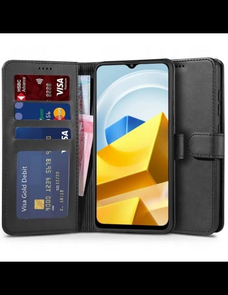 Case Tech-Protect Wallet Xiaomi POCO M5 Schwarz