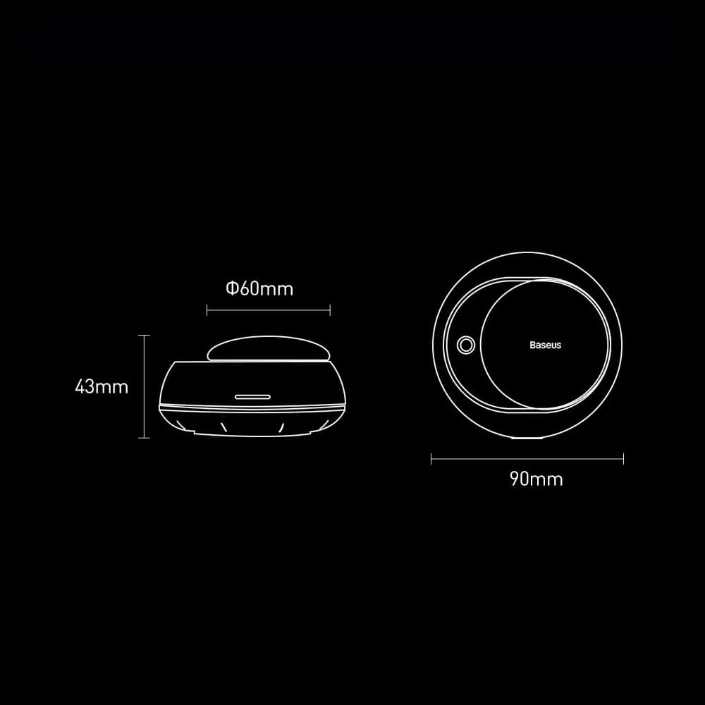 Automobilový osvěžovač vzduchu Baseus + 2 náplně (Frezie + Zvonek) + kabel USB-C 1m černý - 22