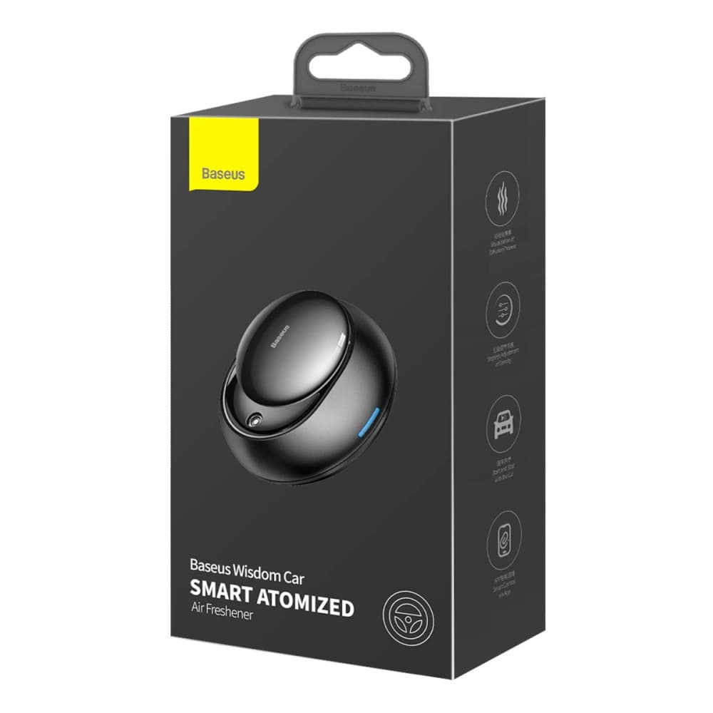 Odorizant auto Baseus + 2 rezerve (Frezia + Busuioc cu mandarină) + cablu USB-C 1m negru - 5