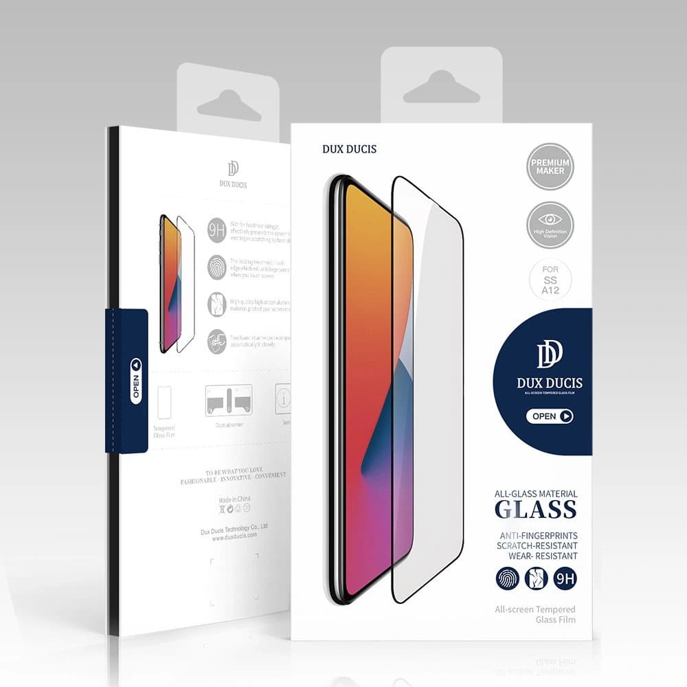 Skládací sklo Dux Ducis 9D Tempered Glass Samsung Galaxy A12/M12 černé (přátelské k pouzdru) - 5