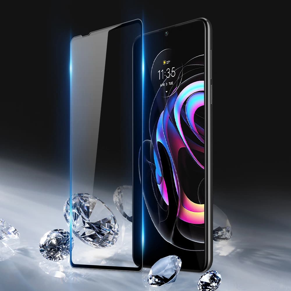 Sklo tvrzené Dux Ducis 10D Tempered Glass Motorola Moto Edge 20 Pro černé (přátelské k pouzdru) - 4