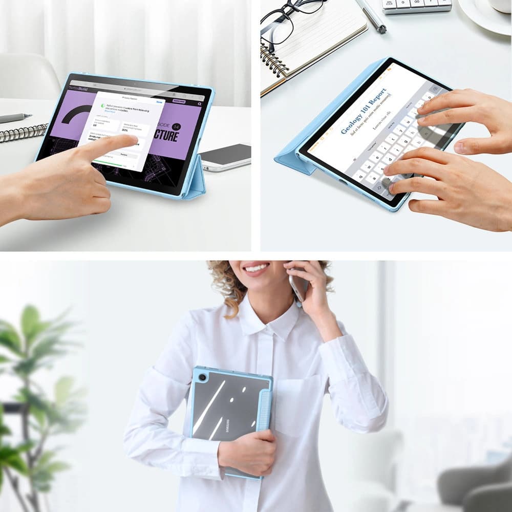 Etui Dux Ducis Toby Samsung Galaxy Tab A8 10.5 s držákem na stylus modré - 7