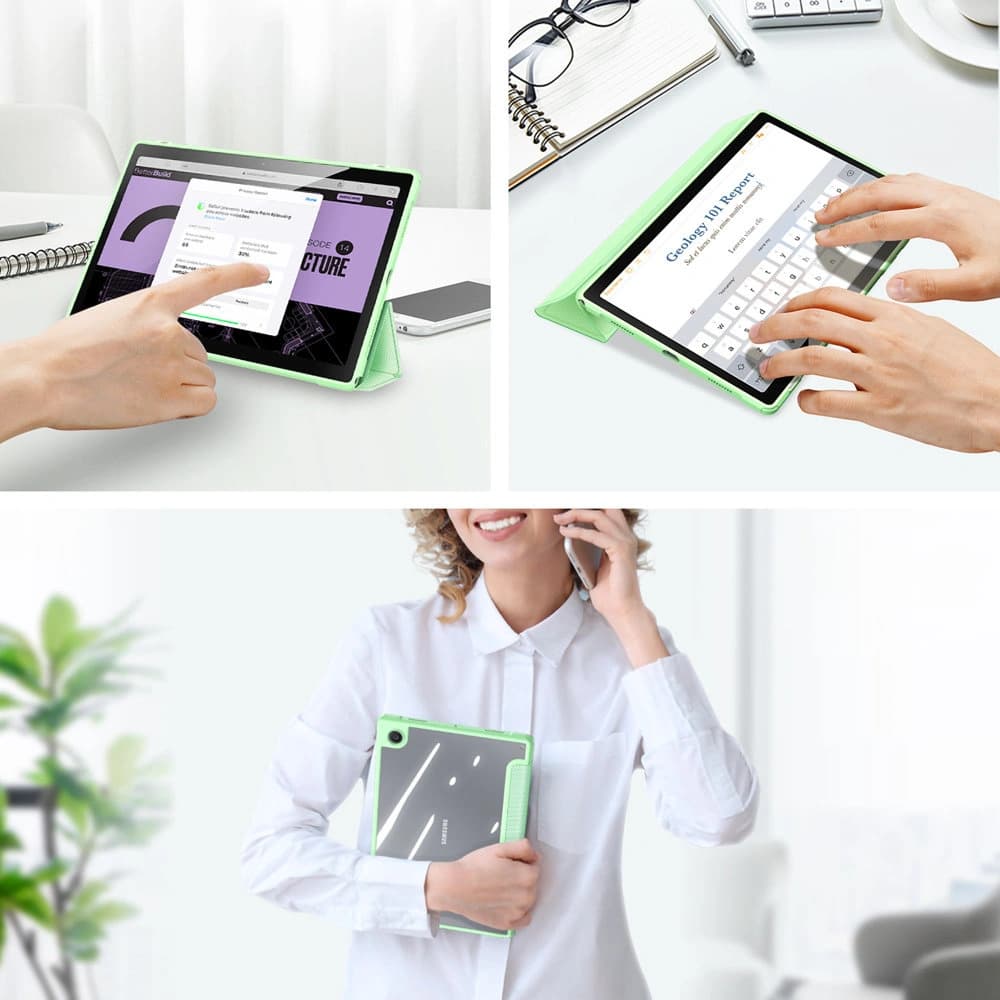 Etui Dux Ducis Toby Samsung Galaxy Tab A8 10.5 držák na stylus zelený - 7