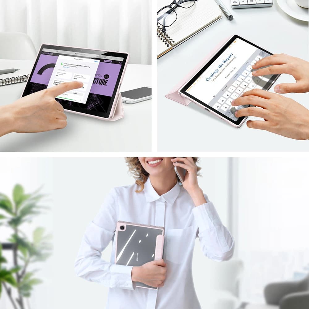 Dux Ducis Toby tok Samsung Galaxy Tab A8 10.5 stylus tartó rózsaszín - 7