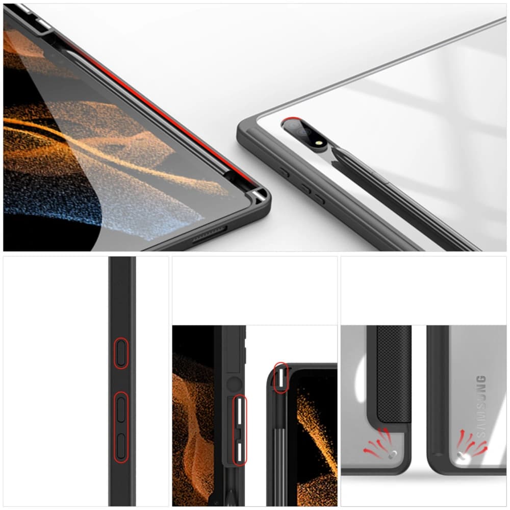 Etui Dux Ducis Toby Samsung Galaxy Tab S8 Ultra suport pentru stylus negru - 6