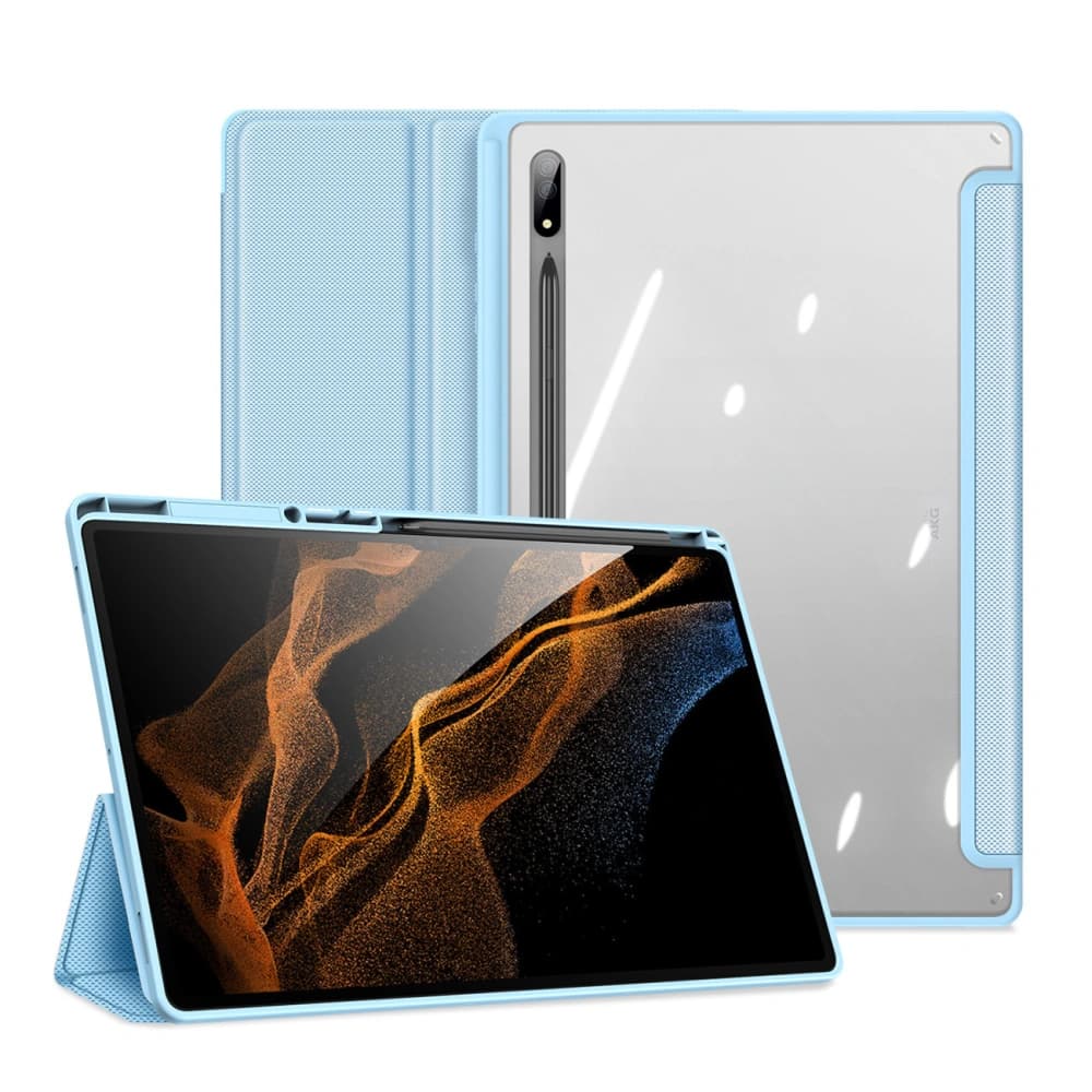 Etui Dux Ducis Toby Samsung Galaxy Tab S8 Ultra suport pentru stylus albastru - 11