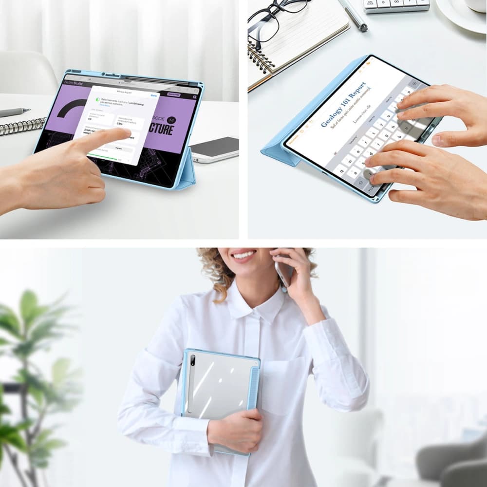 Etui Dux Ducis Toby Samsung Galaxy Tab S8 Ultra suport pentru stylus albastru - 21