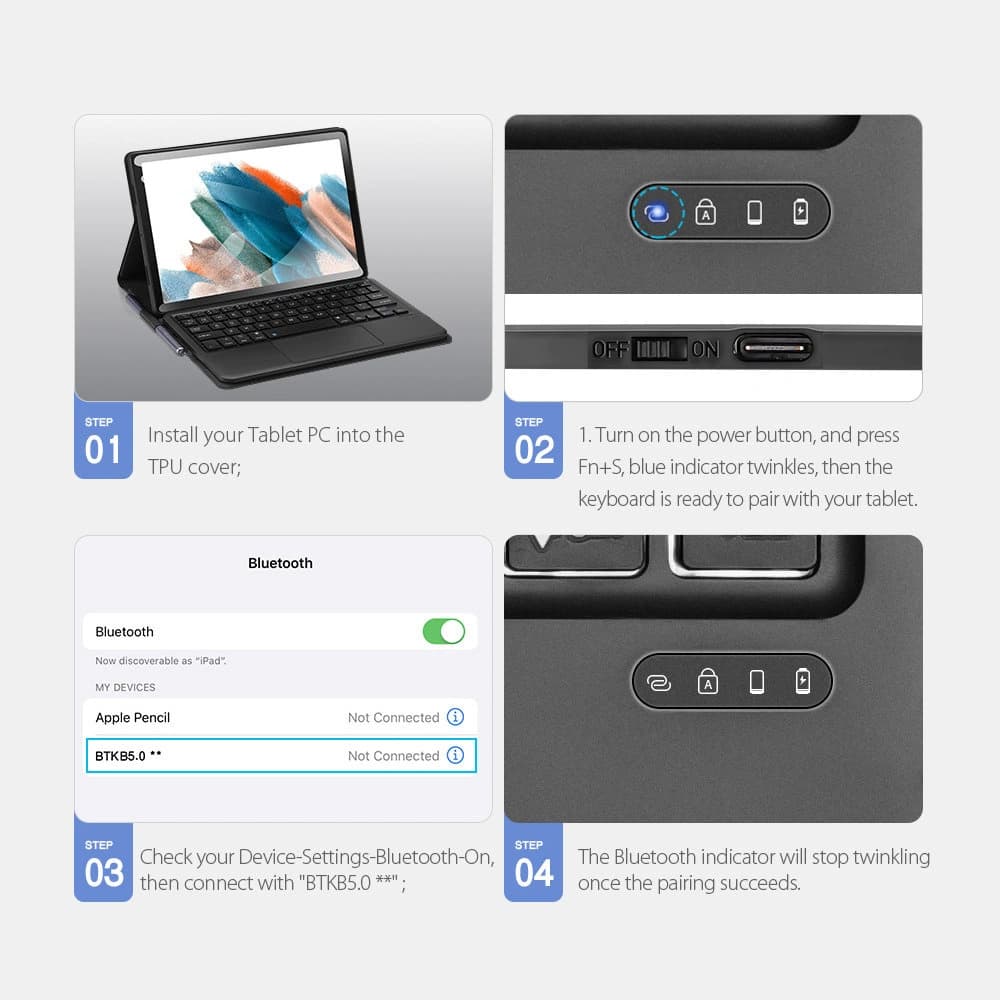 Dux Ducis Touchpad Keyboard Case Bluetooth Samsung Galaxy Tab A8 10.5 black - 12