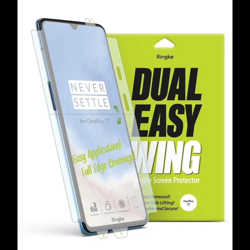 Folia hydrogel Ringke Dual Easy Wing Full Cover OnePlus 7T [2 PACK] - 1